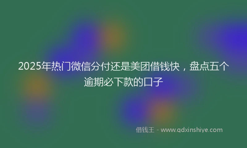 2025年热门微信分付还是美团借钱快，盘点五个逾期必下款的口子