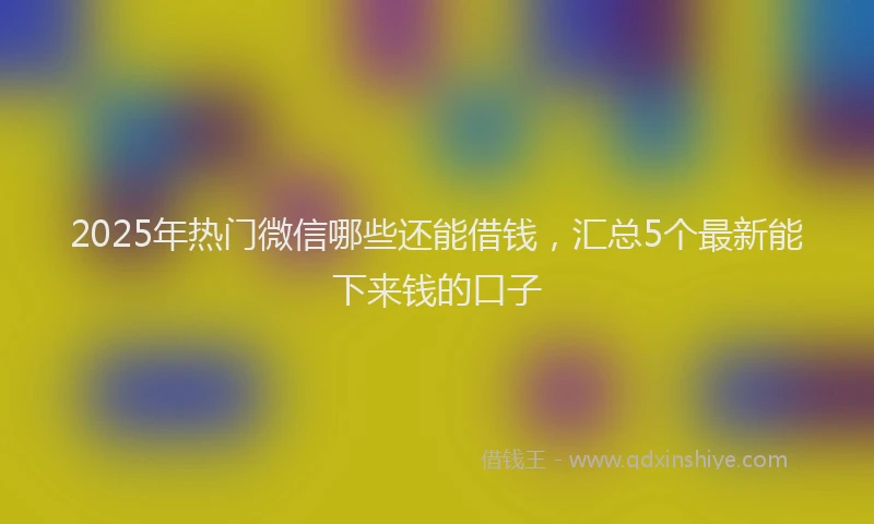 2025年热门微信哪些还能借钱，汇总5个最新能下来钱的口子