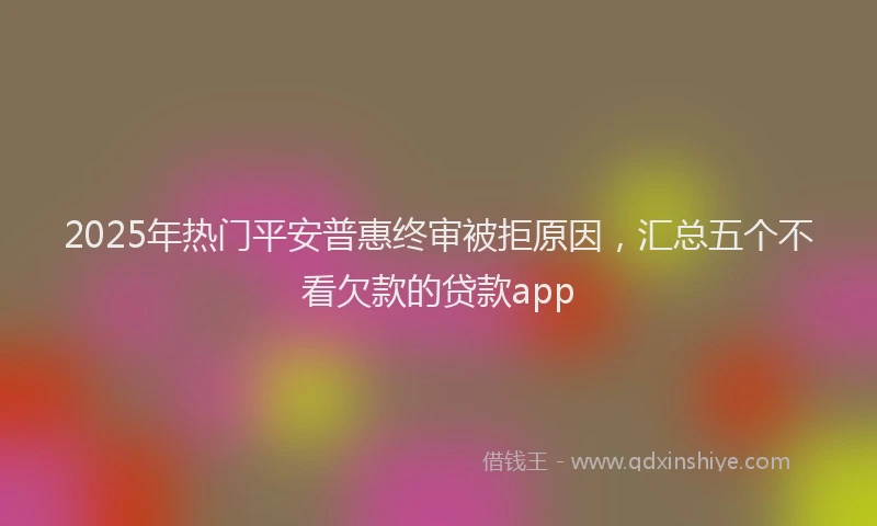 2025年热门平安普惠终审被拒原因，汇总五个不看欠款的贷款app