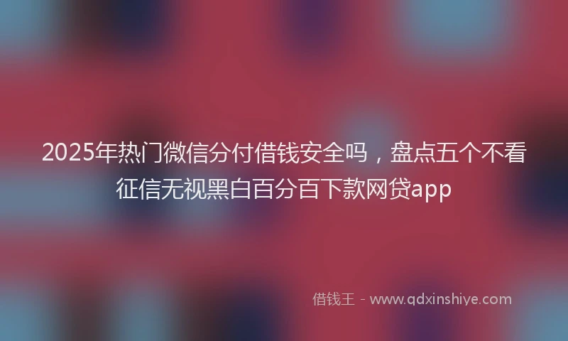 2025年热门微信分付借钱安全吗，盘点五个不看征信无视黑白百分百下款网贷app