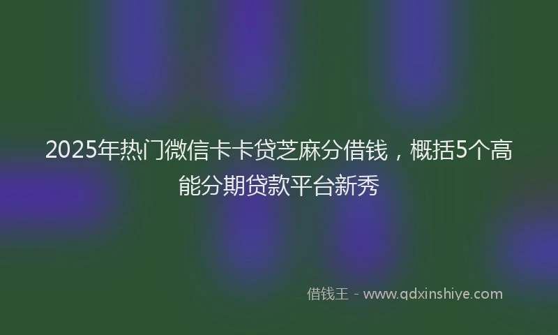 2025年热门微信卡卡贷芝麻分借钱，概括5个高能分期贷款平台新秀