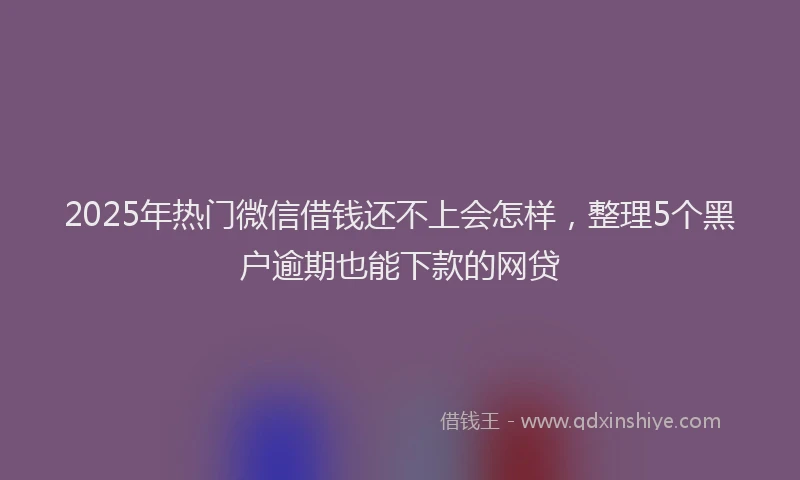 2025年热门微信借钱还不上会怎样，整理5个黑户逾期也能下款的网贷