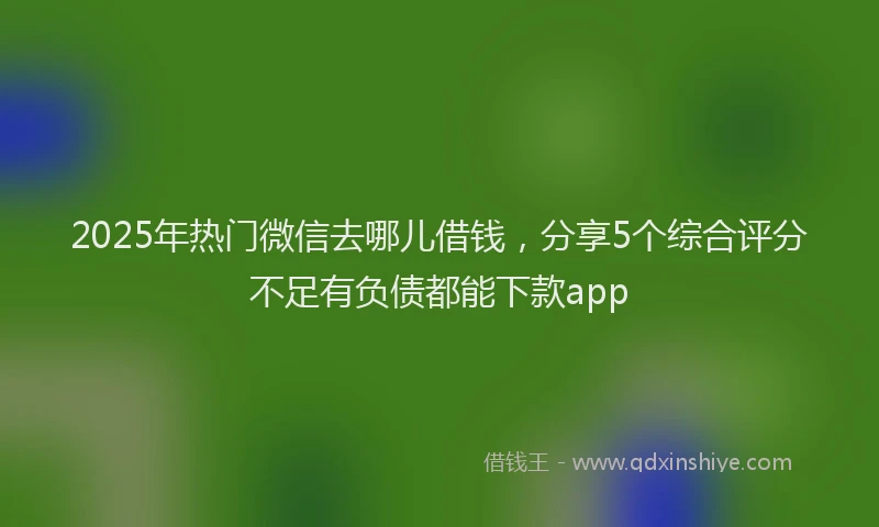 2025年热门微信去哪儿借钱，分享5个综合评分不足有负债都能下款app