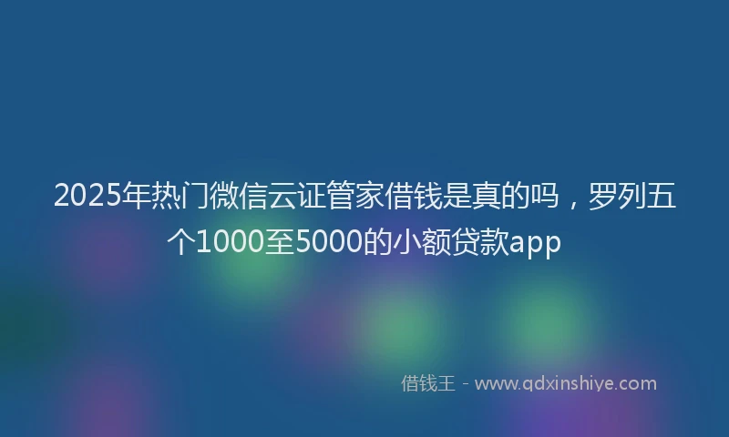 2025年热门微信云证管家借钱是真的吗，罗列五个1000至5000的小额贷款app