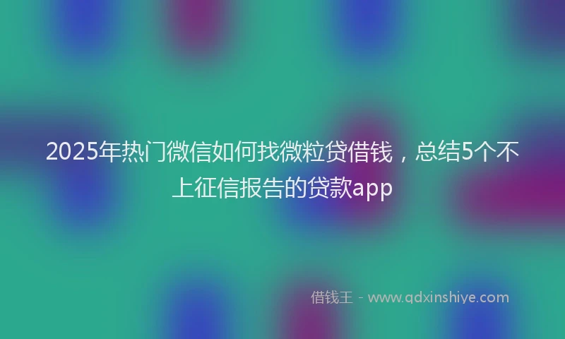 2025年热门微信如何找微粒贷借钱，总结5个不上征信报告的贷款app