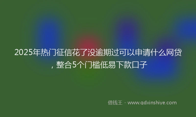 2025年热门征信花了没逾期过可以申请什么网贷，整合5个门槛低易下款口子