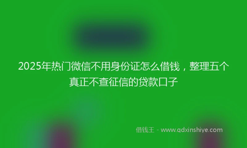 2025年热门微信不用身份证怎么借钱，整理五个真正不查征信的贷款口子
