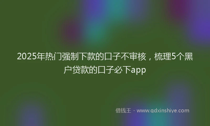 2025年热门强制下款的口子不审核，梳理5个黑户贷款的口子必下app