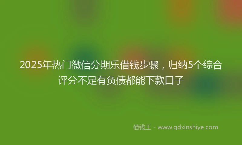2025年热门微信分期乐借钱步骤，归纳5个综合评分不足有负债都能下款口子