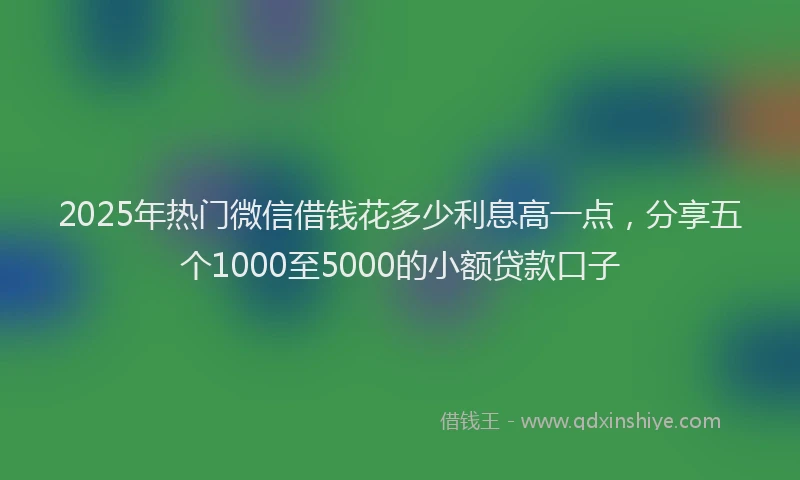 2025年热门微信借钱花多少利息高一点，分享五个1000至5000的小额贷款口子