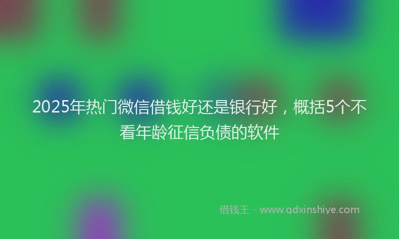 2025年热门微信借钱好还是银行好，概括5个不看年龄征信负债的软件