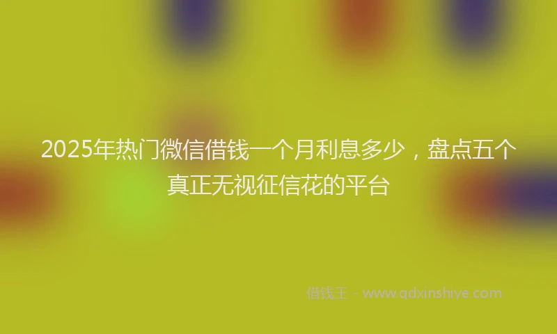 2025年热门微信借钱一个月利息多少，盘点五个真正无视征信花的平台