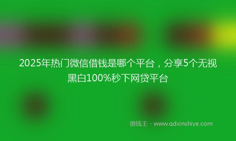 2025年热门微信借钱是哪个平台，分享5个无视黑白100%秒下网贷平台