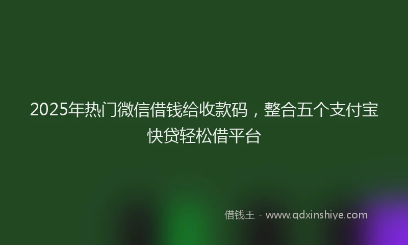 2025年热门微信借钱给收款码，整合五个支付宝快贷轻松借平台