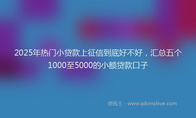 2025年热门小贷款上征信到底好不好，汇总五个1000至5000的小额贷款口子