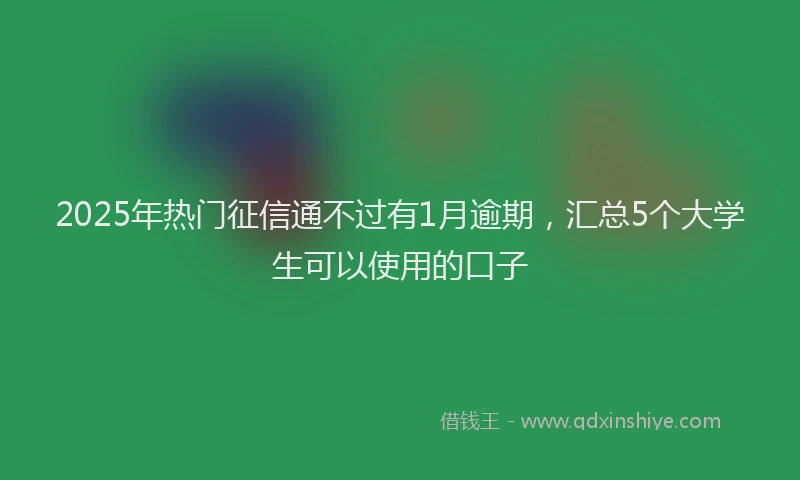 2025年热门征信通不过有1月逾期，汇总5个大学生可以使用的口子