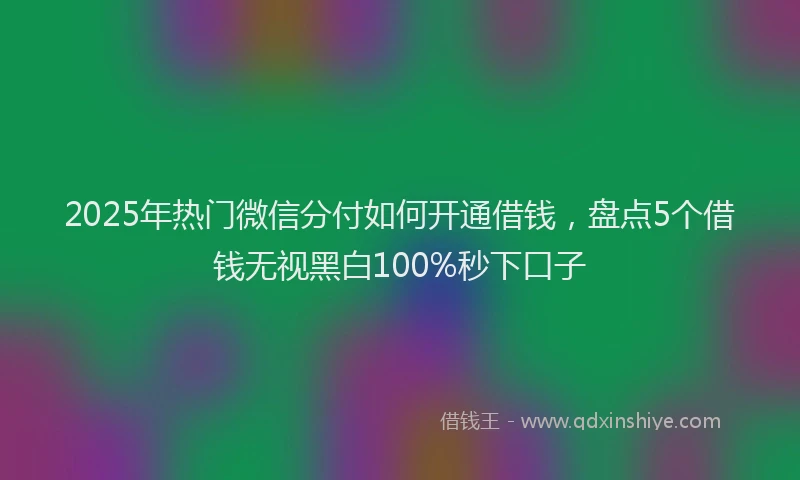 2025年热门微信分付如何开通借钱，盘点5个借钱无视黑白100%秒下口子