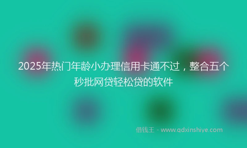 2025年热门年龄小办理信用卡通不过，整合五个秒批网贷轻松贷的软件