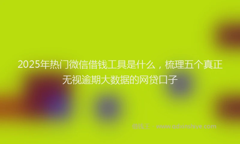 2025年热门微信借钱工具是什么，梳理五个真正无视逾期大数据的网贷口子