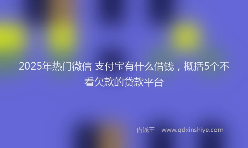 2025年热门微信 支付宝有什么借钱，概括5个不看欠款的贷款平台