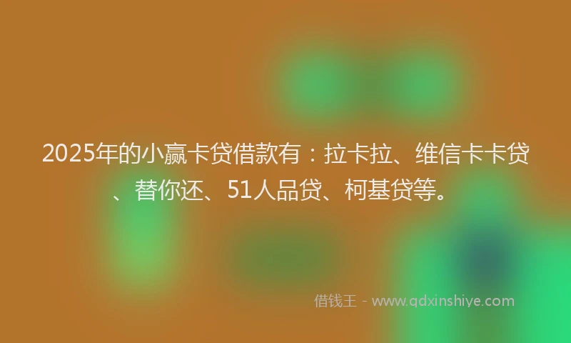 2025年的小赢卡贷借款有：拉卡拉、维信卡卡贷、替你还、51人品贷、柯基贷等。