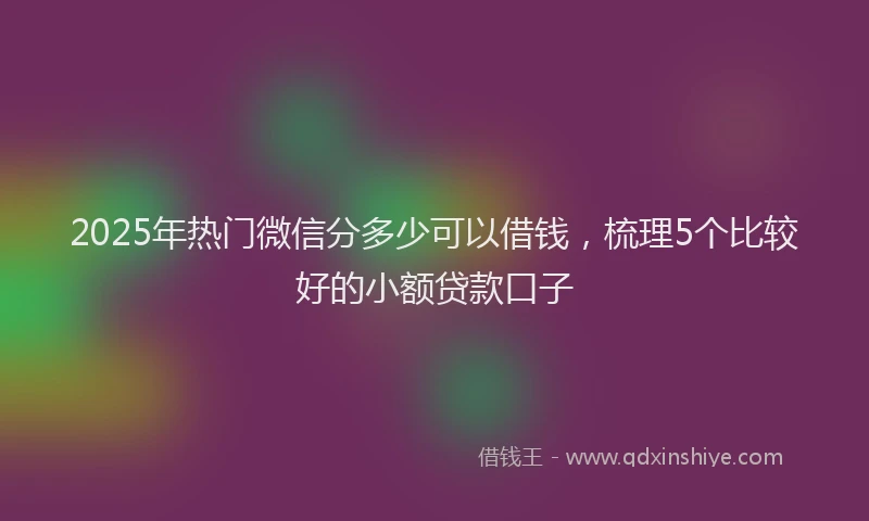2025年热门微信分多少可以借钱，梳理5个比较好的小额贷款口子