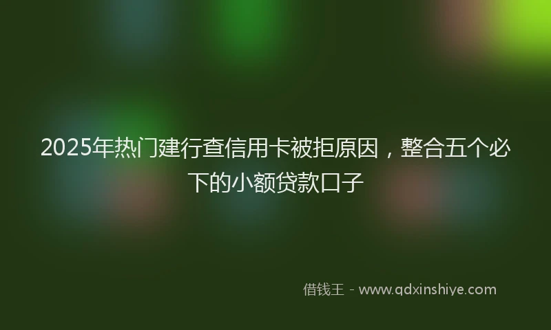 2025年热门建行查信用卡被拒原因，整合五个必下的小额贷款口子