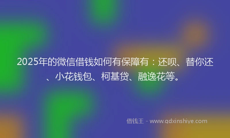2025年的微信借钱如何有保障有：还呗、替你还、小花钱包、柯基贷、融逸花等。