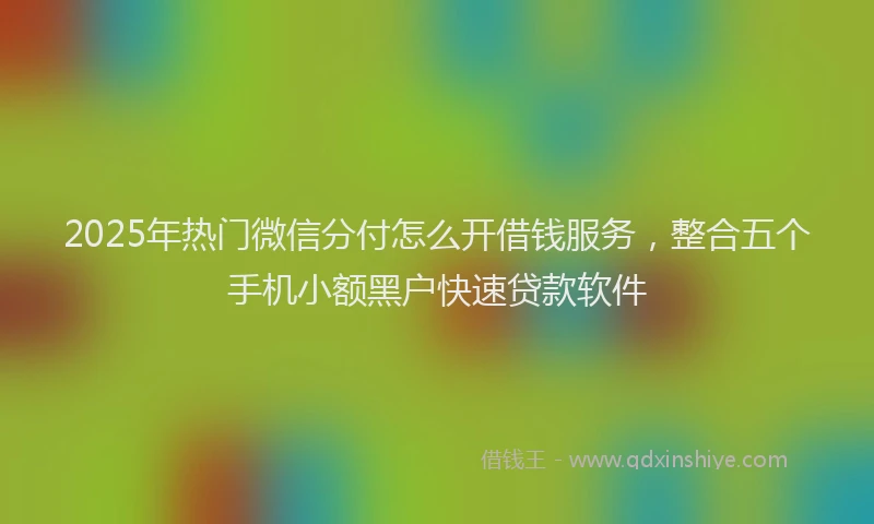 2025年热门微信分付怎么开借钱服务，整合五个手机小额黑户快速贷款软件