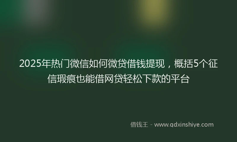 2025年热门微信如何微贷借钱提现，概括5个征信瑕疵也能借网贷轻松下款的平台