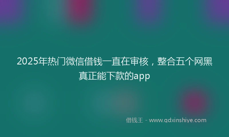 2025年热门微信借钱一直在审核，整合五个网黑真正能下款的app