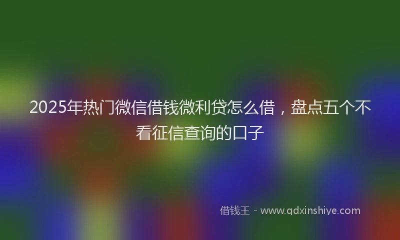 2025年热门微信借钱微利贷怎么借，盘点五个不看征信查询的口子