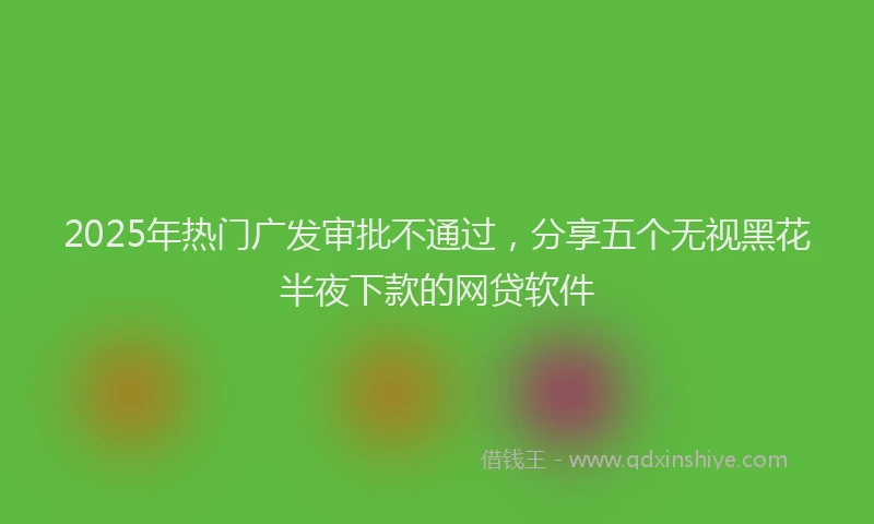 2025年热门广发审批不通过，分享五个无视黑花半夜下款的网贷软件