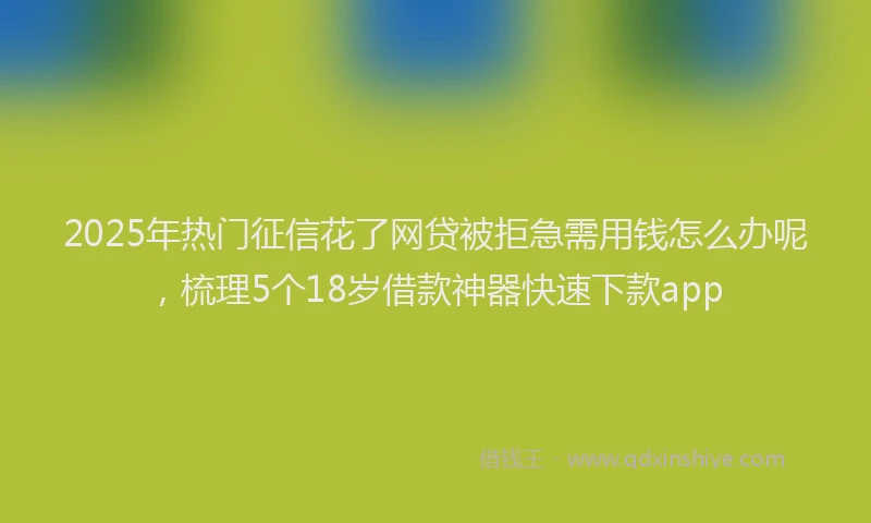 2025年热门征信花了网贷被拒急需用钱怎么办呢，梳理5个18岁借款神器快速下款app