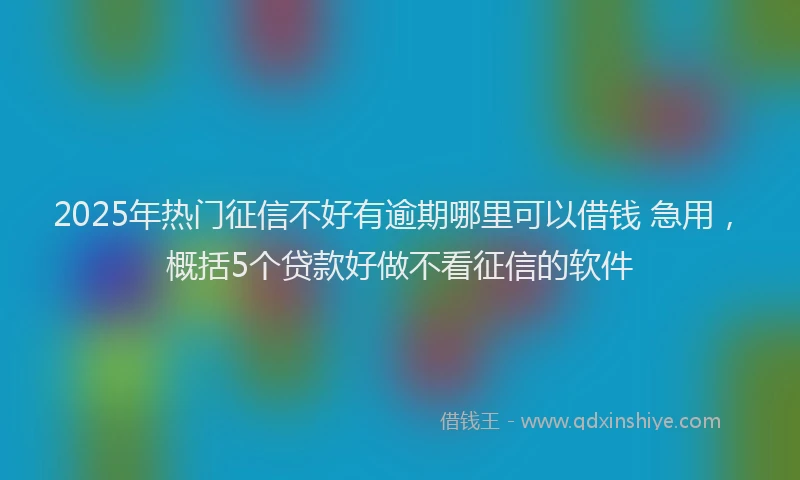2025年热门征信不好有逾期哪里可以借钱 急用，概括5个贷款好做不看征信的软件
