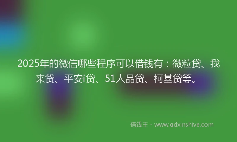 2025年的微信哪些程序可以借钱有：微粒贷、我来贷、平安i贷、51人品贷、柯基贷等。