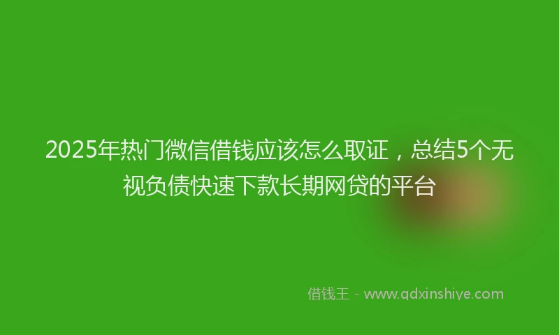 2025年热门微信借钱应该怎么取证，总结5个无视负债快速下款长期网贷的平台