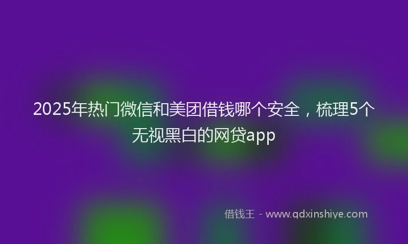 2025年热门微信和美团借钱哪个安全，梳理5个无视黑白的网贷app