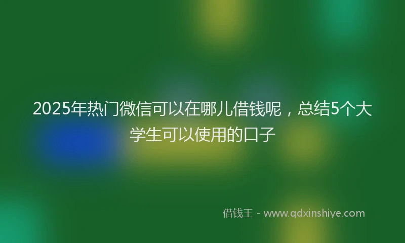 2025年热门微信可以在哪儿借钱呢，总结5个大学生可以使用的口子