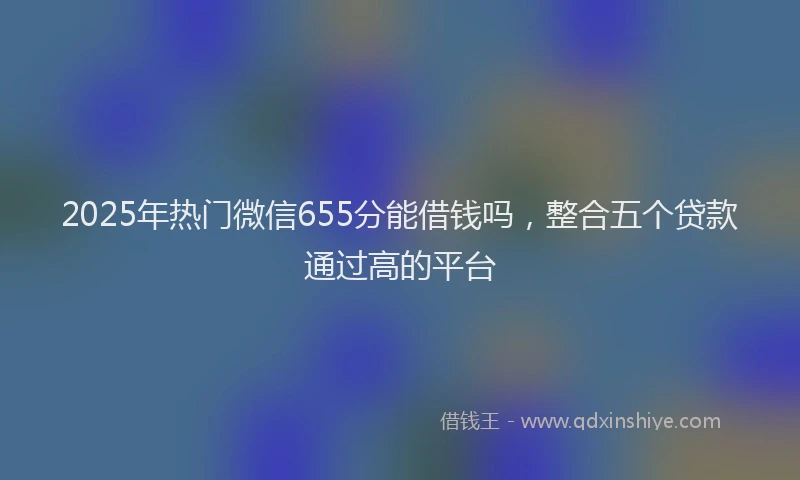 2025年热门微信655分能借钱吗，整合五个贷款通过高的平台