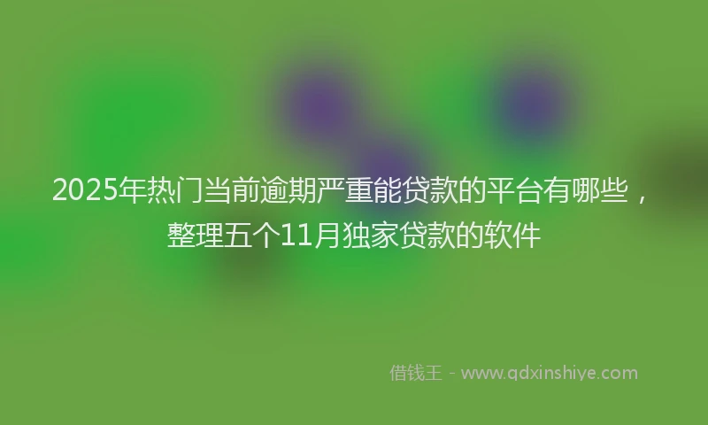 2025年热门当前逾期严重能贷款的平台有哪些，整理五个11月独家贷款的软件