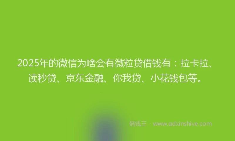 2025年的微信为啥会有微粒贷借钱有：拉卡拉、读秒贷、京东金融、你我贷、小花钱包等。
