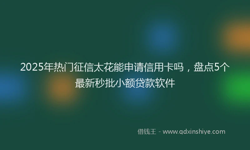 2025年热门征信太花能申请信用卡吗，盘点5个最新秒批小额贷款软件