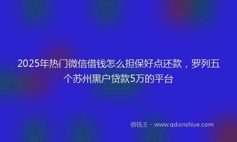 2025年热门微信借钱怎么担保好点还款，罗列五个苏州黑户贷款5万的平台