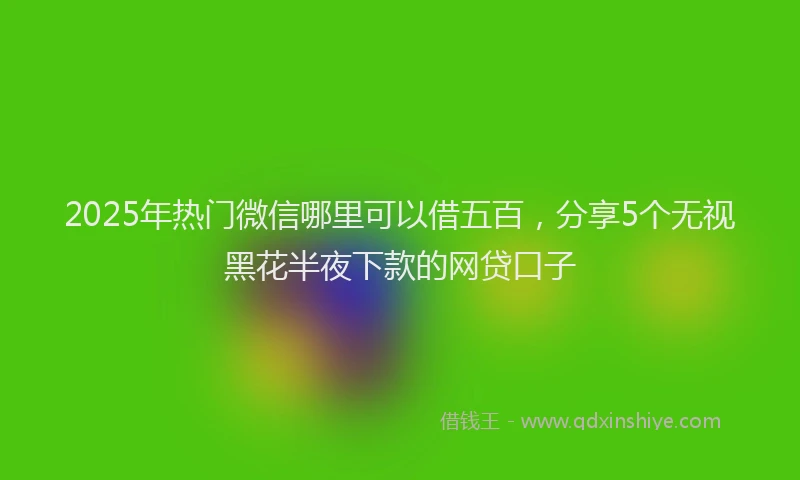 2025年热门微信哪里可以借五百，分享5个无视黑花半夜下款的网贷口子