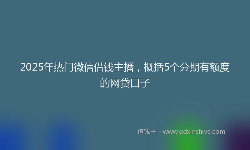 2025年热门微信借钱主播，概括5个分期有额度的网贷口子