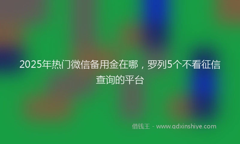 2025年热门微信备用金在哪，罗列5个不看征信查询的平台