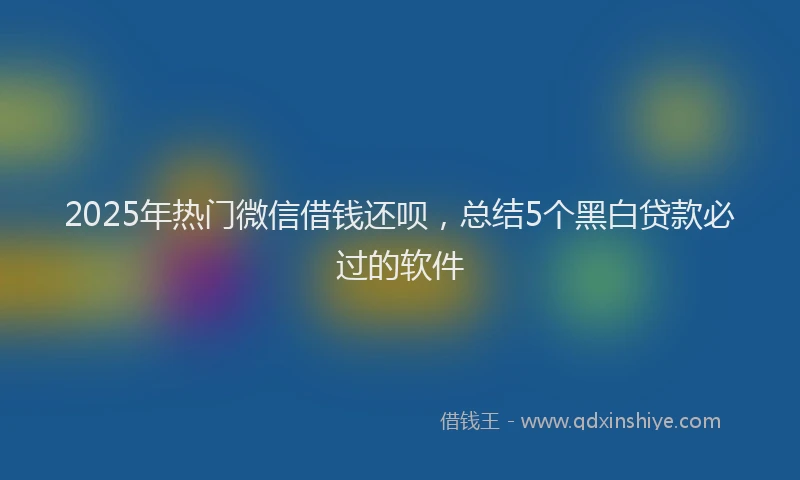 2025年热门微信借钱还呗，总结5个黑白贷款必过的软件