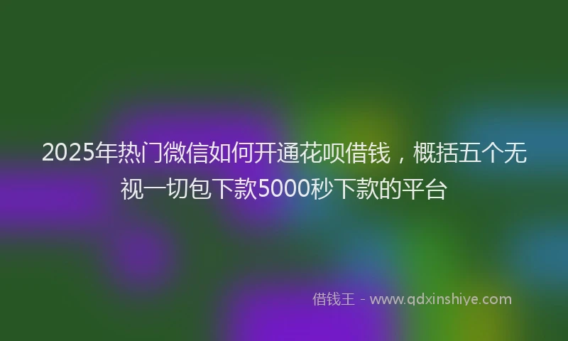2025年热门微信如何开通花呗借钱，概括五个无视一切包下款5000秒下款的平台