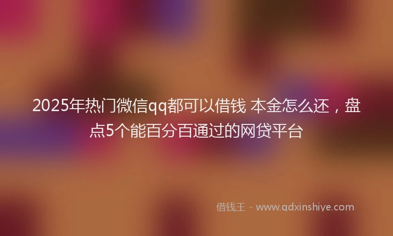 2025年热门微信qq都可以借钱 本金怎么还，盘点5个能百分百通过的网贷平台